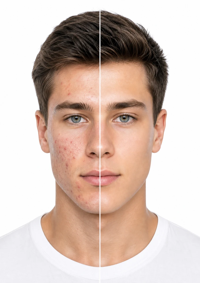 AcneLase before and after — dual-pulse Nd:YAG acne treatment results at Princeton Aesthetics